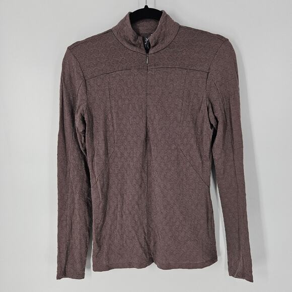 Ibex Purple Wool Half Zip Long Sleeve Mock Neck Sweater S - Picture 1 of 7